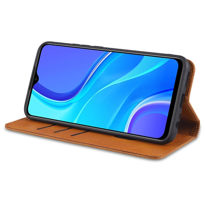 Dark brown magnetic folio wallet case with viewing stand for phone screen