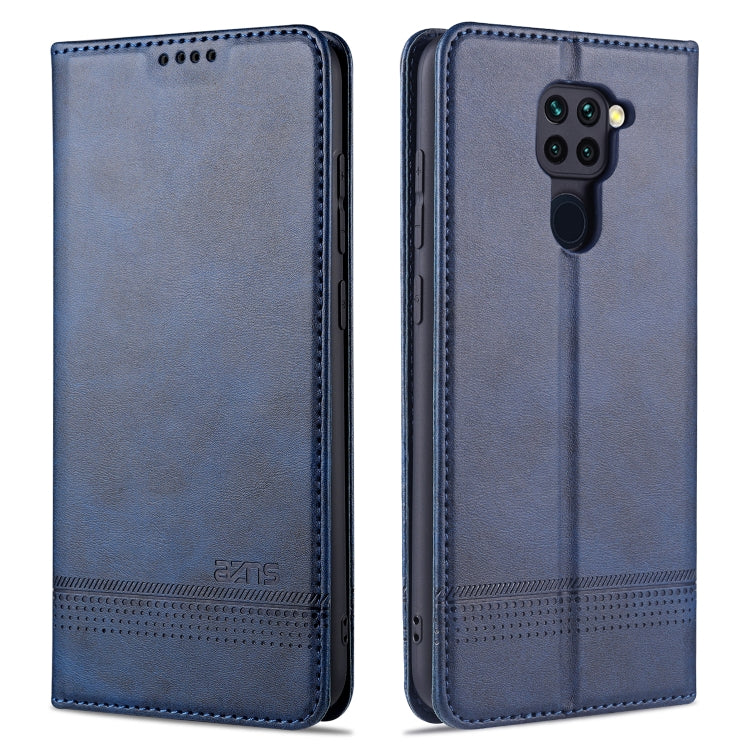 Navy magnetic flip leather phone case with card slots and cover pocket