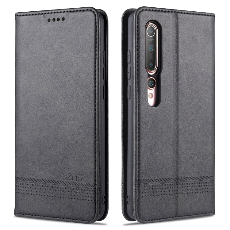 Black magnetic flip leather phone case with card slots and cover pocket