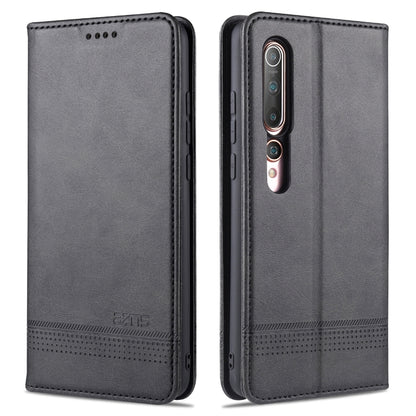 Black magnetic flip leather phone case with card slots and cover pocket