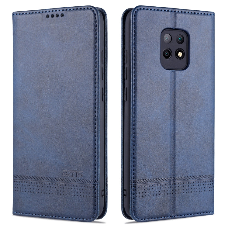 Magnetic flip leather wallet phone case with card slots, dark blue with camera cutout