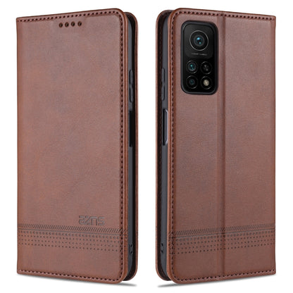 Magnetic flip leather wallet phone case with card slots, brown with multi-camera cutout