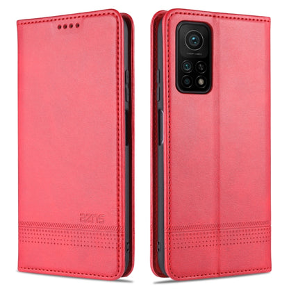 Magnetic flip leather wallet phone case with card slots, bright red with multi-camera cutout