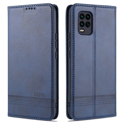 Light blue leather flip phone case with card slots; front and back cover with camera cutout.