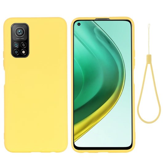 Yellow liquid silicone shockproof full-coverage phone case with camera cutout.