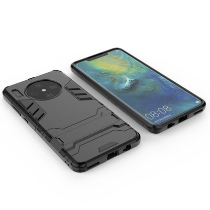 Rugged shockproof phone case with holder for Huawei Mate 30, black, side cutouts