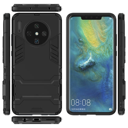 Shockproof TPU case with holder for Huawei Mate 30, black, covers back and edges
