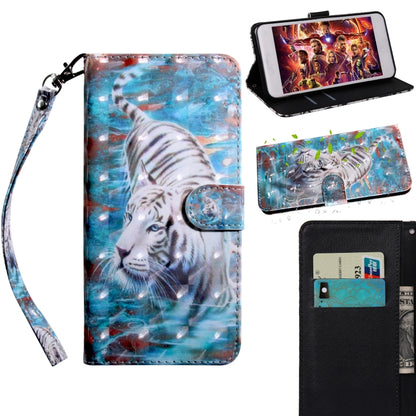 Flip phone wallet case with lanyard and card slots, tiger print, TPU/PU leather.