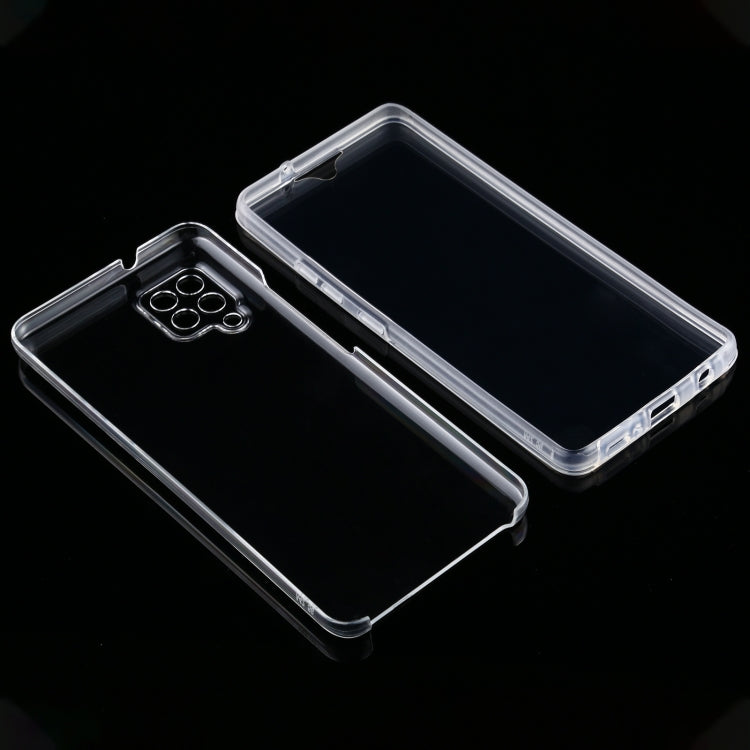 Clear slim TPU phone case pieces, front and back shown together