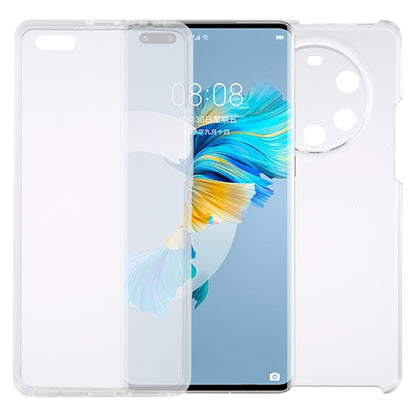Clear double-sided TPU phone case set with screen-cover panel and cutouts