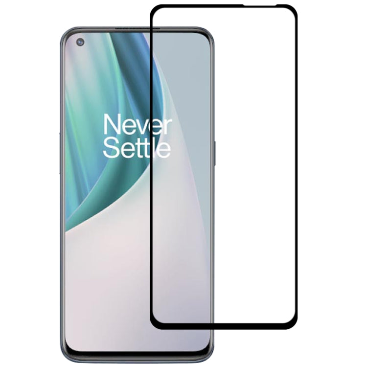 Full-coverage tempered glass screen protector film applied over smartphone front