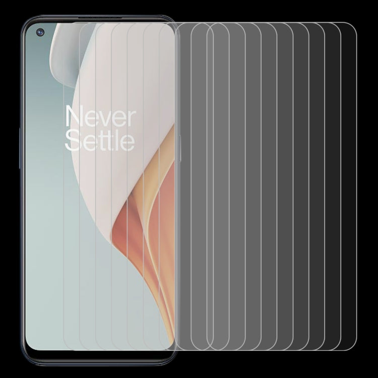 Set of tempered glass screen protectors, clear 2.5D rounded edges (10-pack), front view