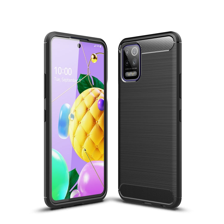 Navy blue carbon fiber-style TPU phone case with textured finish and camera bezel