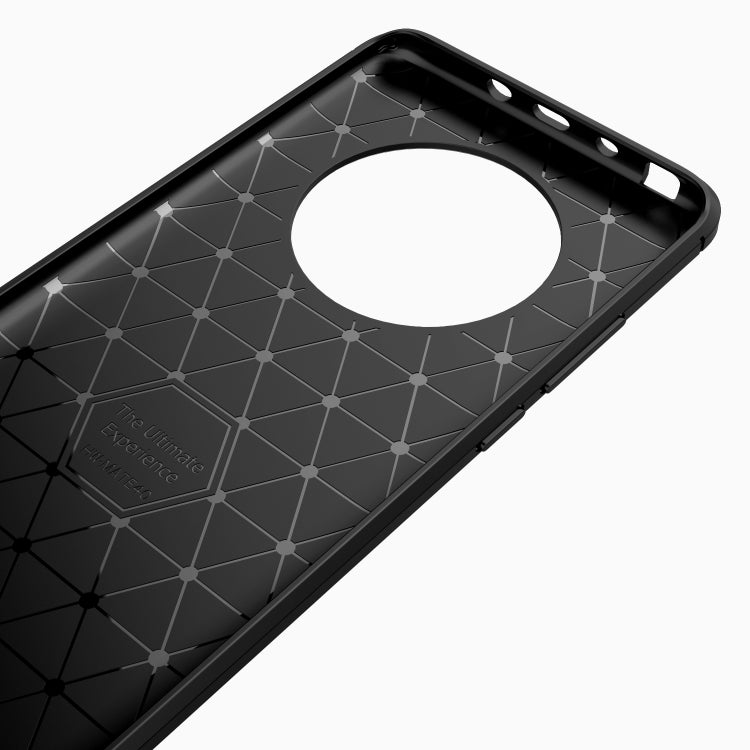 Black geometric textured TPU phone case back with large cutout for fingerprint area.