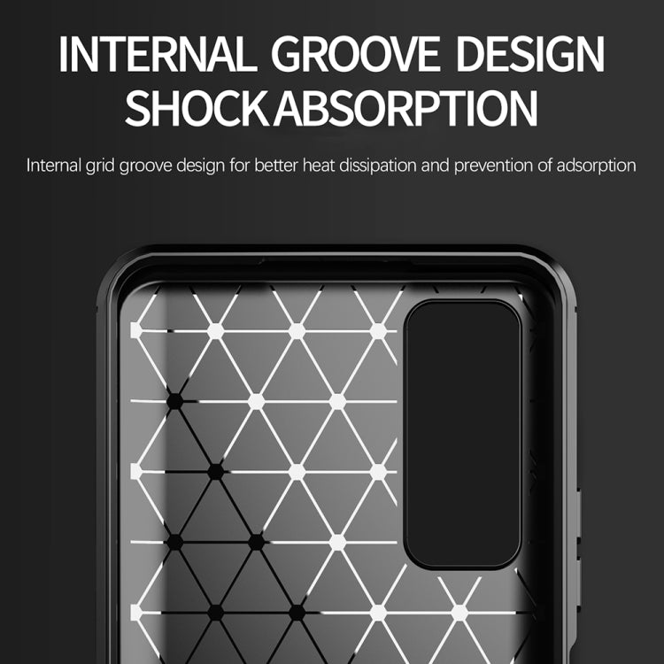 Phone case with internal grid shock-absorption groove design along the frame
