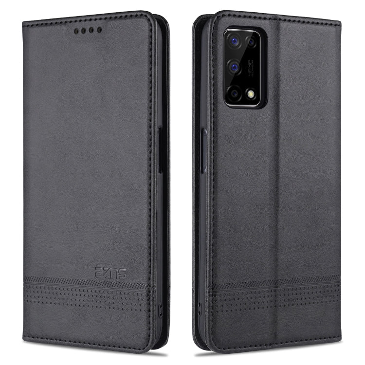 Dark gray flip leather phone case with stitched edges and rectangular camera cutout