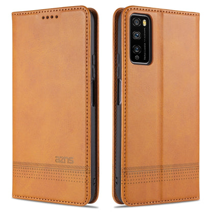 Light brown leather flip phone wallet case with textured finish and stitch detailing