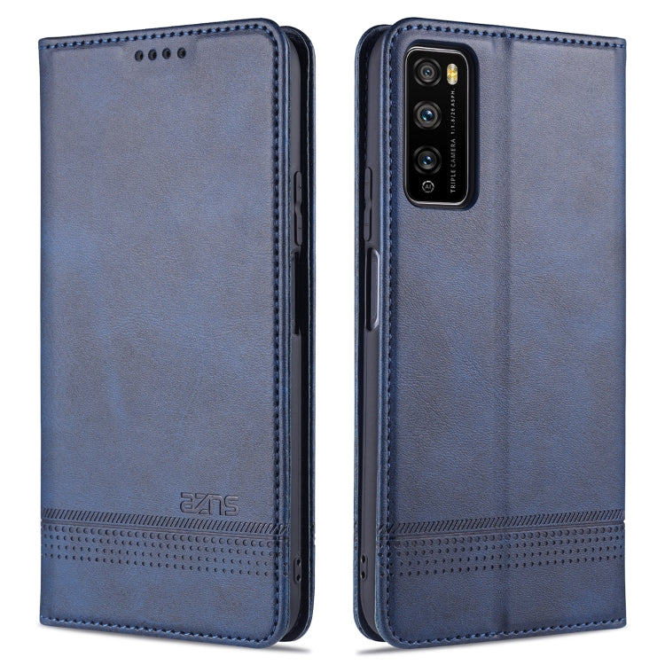 Dark blue leather flip phone wallet case with textured finish and stitch detailing