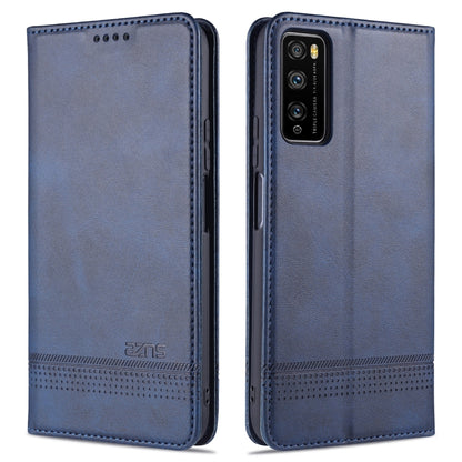 Dark blue leather flip phone wallet case with textured finish and stitch detailing
