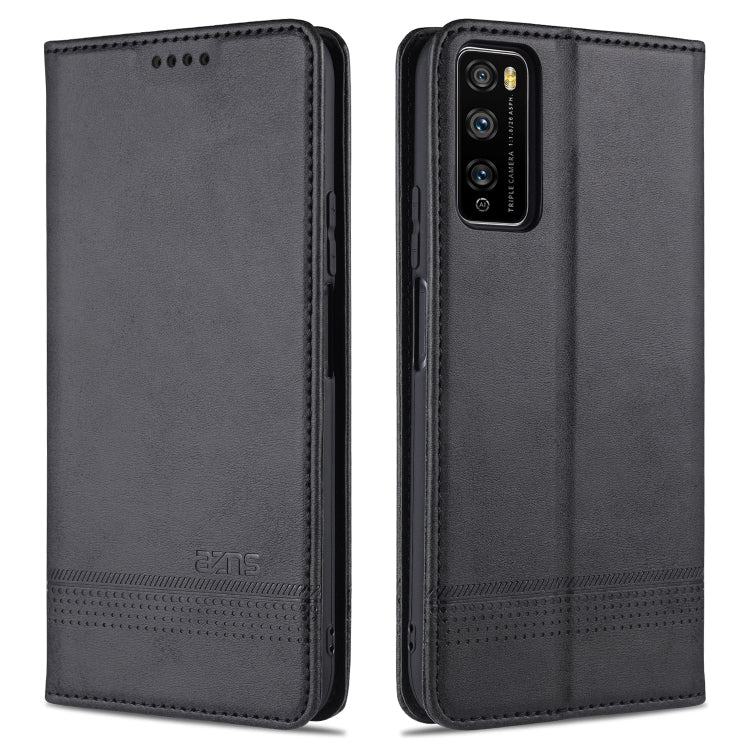 Black leather flip phone wallet case with textured finish and stitch detailing