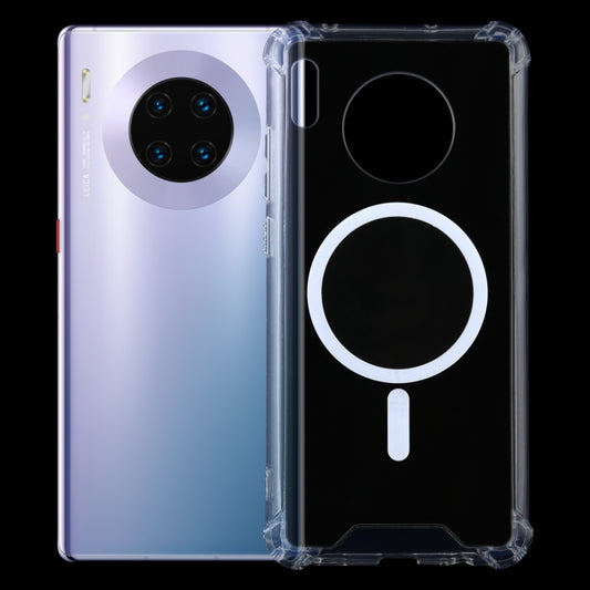 Clear TPU shockproof case with MagSafe-style ring, camera and button cutouts.