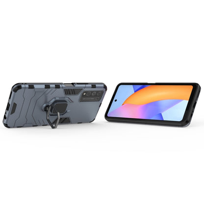 Blue protective phone case with magnetic ring holder and kickstand stand