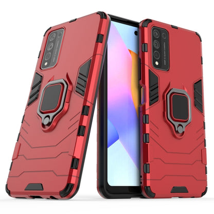 Red shockproof phone case with magnetic ring holder for Huawei Honor 10X Lite