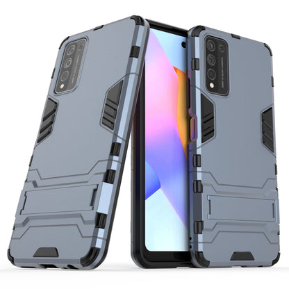 Rugged navy shockproof phone case with holder, PC+TPU armor for Huawei Honor 10X Lite