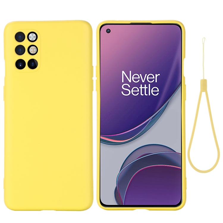 Yellow liquid silicone full-coverage shockproof phone case with wrist strap