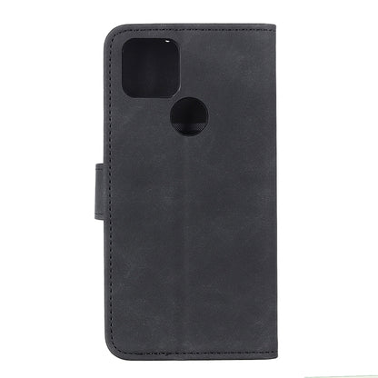 KHAZNEH black PU phone wallet case with camera cutout and stitched edges