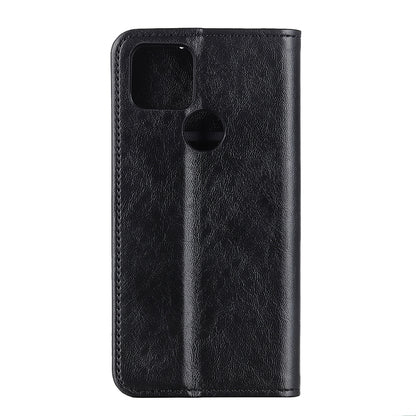 Black leather flip phone wallet case with cutout for camera