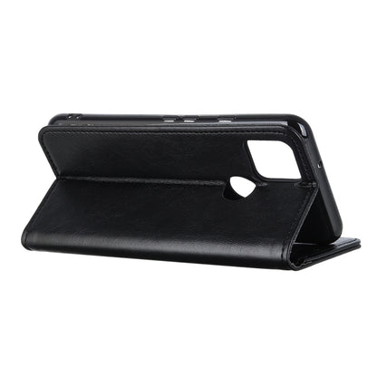 Black leather flip wallet case with viewing stand and side cutouts