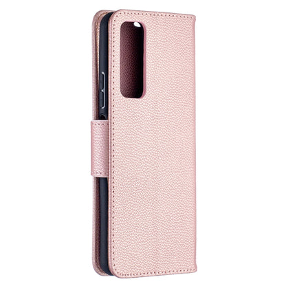 Rose gold textured flip phone wallet case with side phone opening