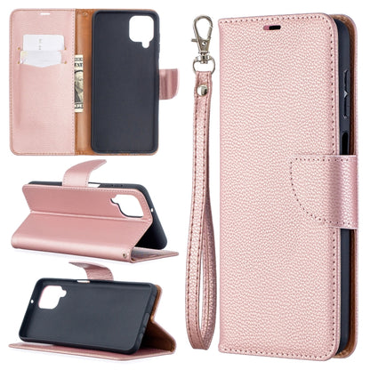 Rose gold textured flip phone wallet case with card slots and detachable wrist strap