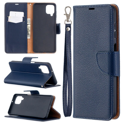 Navy blue phone wallet case with lanyard, flip cover, and card slot