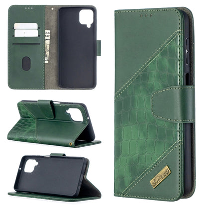 Green crocodile folio wallet case with card slots and flip stand
