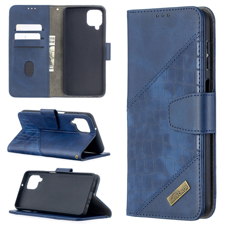 Blue crocodile folio wallet case with phone cutout and card slots