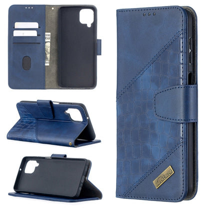 Blue crocodile folio wallet case with phone cutout and card slots