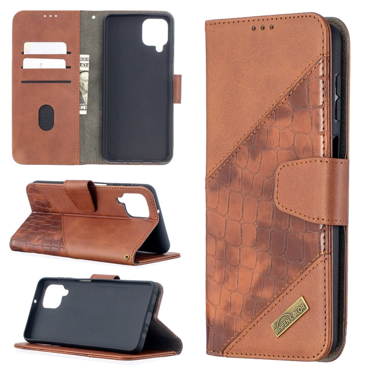 Tan-brown crocodile folio wallet case with card slots and flip stand