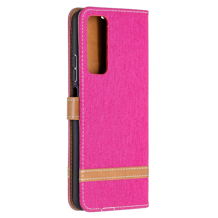 Pink flip leather phone case with cutout window and card slot panel