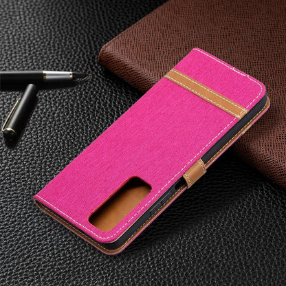 Pink flip leather phone case with large cutout and card slot panel