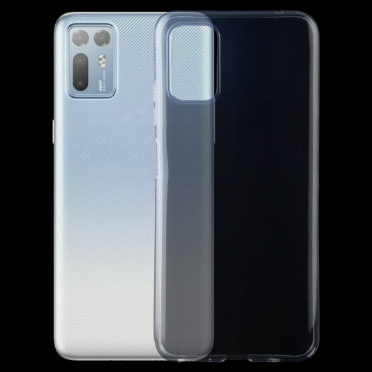Ultra-thin transparent TPU phone case with textured grip, raised camera cutouts
