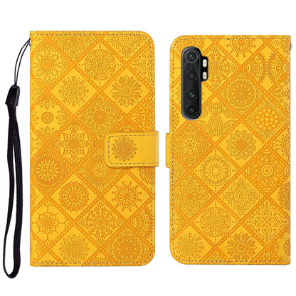 Yellow embossed leather flip phone wallet case with card slot and wrist strap holder