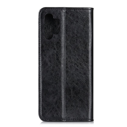 Black flip phone case with inner card holder and fold-back stand