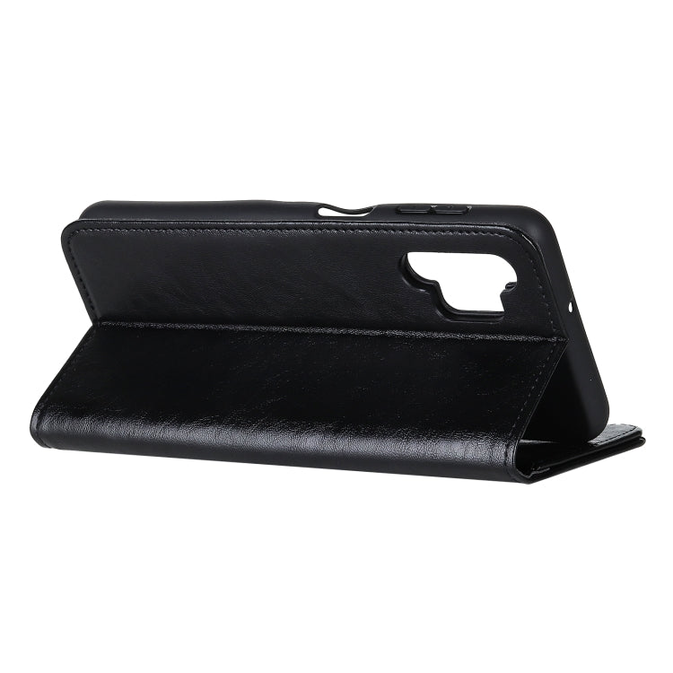Black leather-style flip case with viewing stand and camera cutout