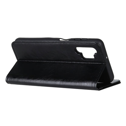 Black leather-style flip case with viewing stand and camera cutout