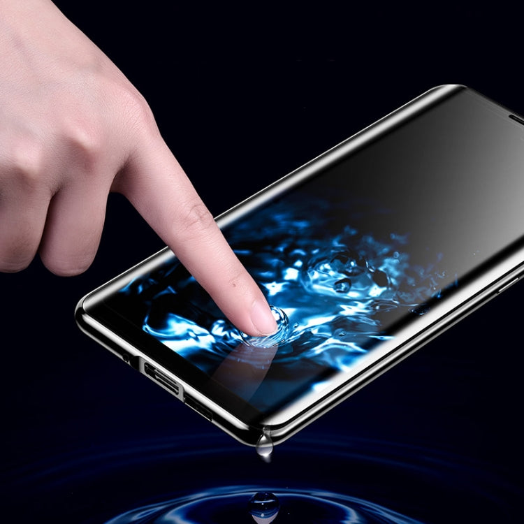 Magnetic metal frame tempered glass phone case with raised edge protection