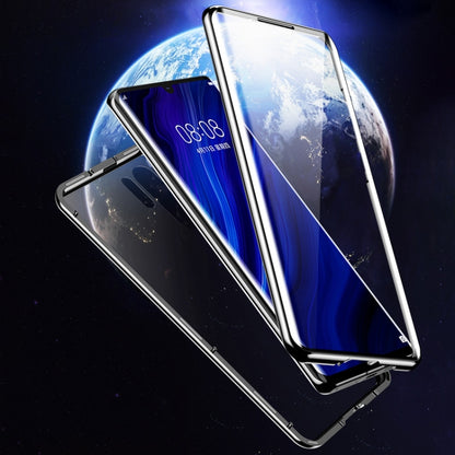 Double-sided tempered glass phone case with metal bumper and lens cutouts