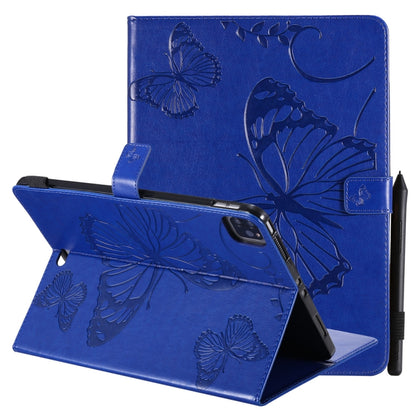 Blue butterfly pattern flip leather case with front cover and foldout stand