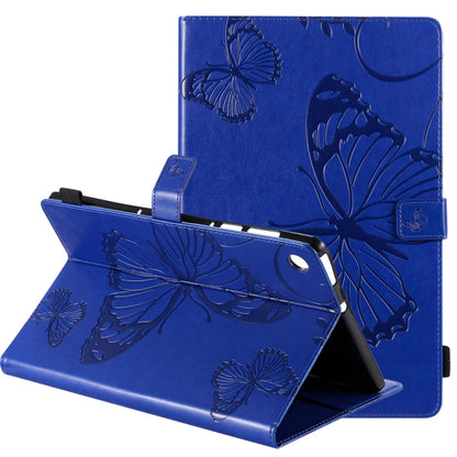 Blue butterfly pattern flip leather case with folio stand and front flap